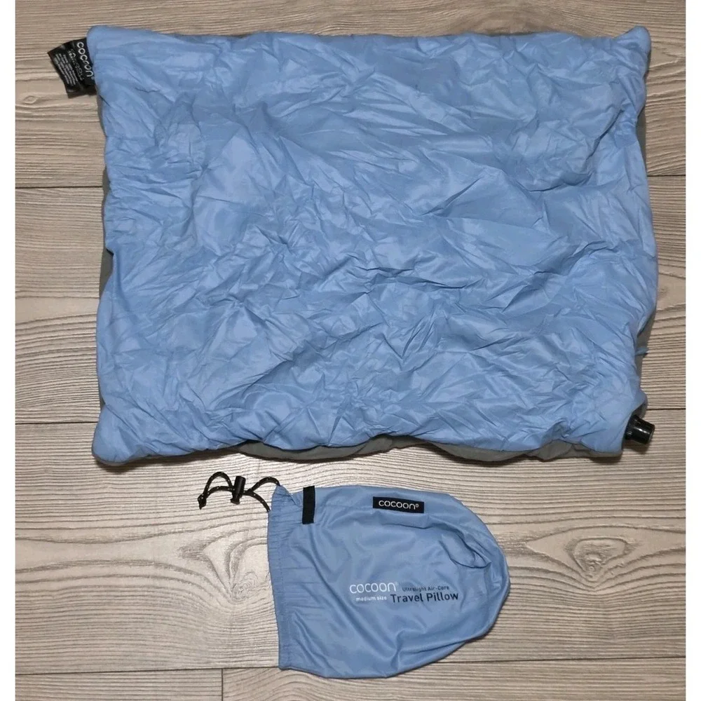 COCOON Premium Ultralight Air Core Travel Pillow MEDIUM - Light Blue